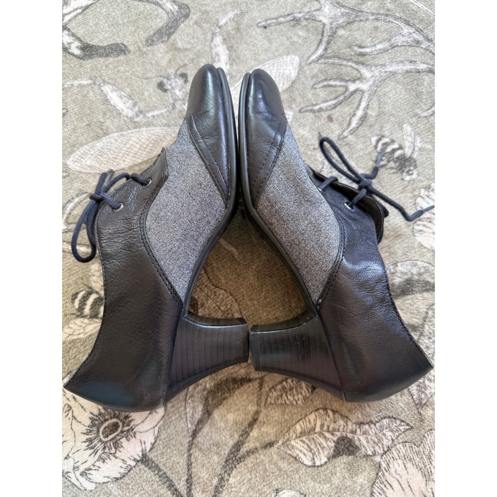 Aerosoles Womens Black Grey Fabric Lace Up Oxford Heel Academia Size Ortho 7